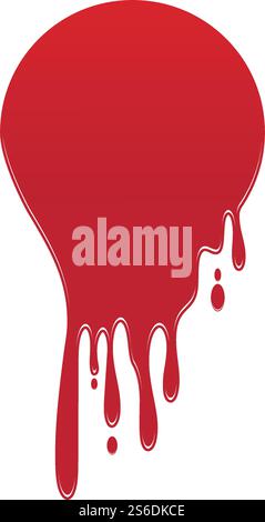 Dripping paint icon logo. Current liquid. Paint flows. Melted circle logo. Current paint  stains. Current inks. Stock Vector