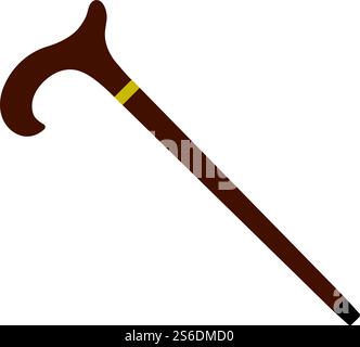 Walking Stick Icon. Flat Color Design. Vector Illustration. Stock Vector