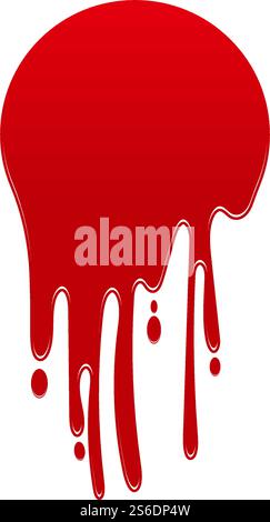 Dripping paint icon logo. Current liquid. Paint flows. Melted circle logo. Current paint  stains. Current inks. Stock Vector