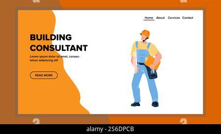 Building Consultant Holding Check List Vector. Building Consultant Hold Construction Project Planning Or Checklist. Character Builder, Leadership And Management Team Web Flat Cartoon Illustration. Building Consultant Holding Check List Vector Stock Vector