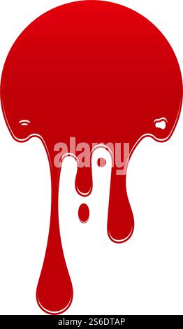 Dripping paint icon logo. Current liquid. Paint flows. Melted circle logo. Current paint  stains. Current inks. Stock Vector