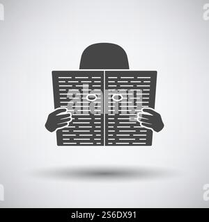 Newspaper Hole Icon. Dark Gray on Gray Background With Round Shadow. Vector Illustration. Stock Vector