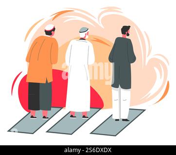 Saudi arab people characters stand set in flat style isolated on white ...