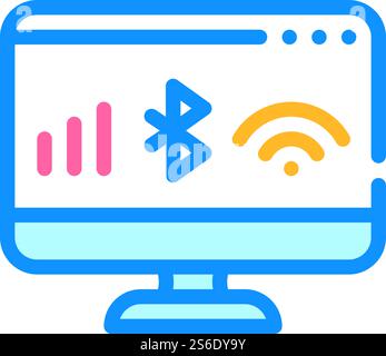 connection operating system color icon vector. connection operating system sign. isolated symbol illustration. connection operating system color icon vector illustration Stock Vector