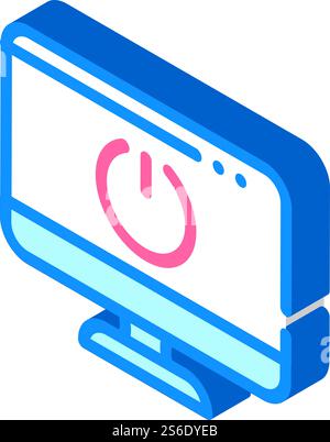 on and off operating system isometric icon vector illustration Stock ...