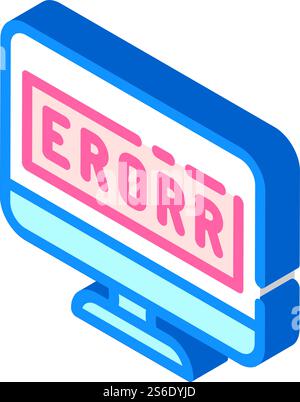 error operating system isometric icon vector. error operating system sign. isolated symbol illustration. error operating system isometric icon vector illustration Stock Vector