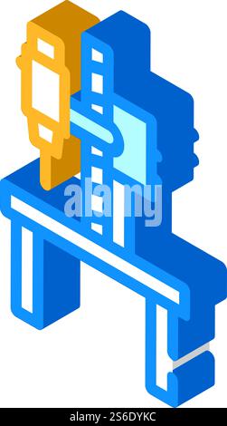 drilling and slotting machine isometric icon vector. drilling and slotting machine sign. isolated symbol illustration. drilling and slotting machine isometric icon vector illustration Stock Vector