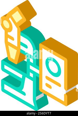 electronic microscope isometric icon vector. electronic microscope sign. isolated symbol illustration. electronic microscope isometric icon vector illustration color Stock Vector