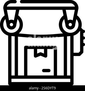 packaging machine line icon vector. packaging machine sign. isolated contour symbol black illustration. packaging machine line icon vector illustration flat Stock Vector