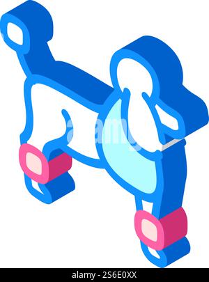 dog poodle isometric icon vector. dog poodle sign. isolated symbol illustration. dog poodle isometric icon vector illustration color Stock Vector