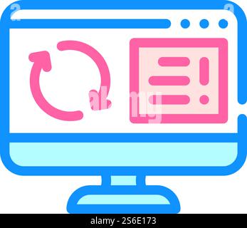 update operating system color icon vector. update operating system sign. isolated symbol illustration. update operating system color icon vector illustration Stock Vector