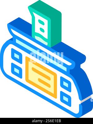 electronic scale for vaccine isometric icon vector. electronic scale for vaccine sign. isolated symbol illustration. electronic scale for vaccine isometric icon vector illustration Stock Vector