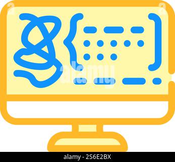 decoding protein molecule line icon vector. decoding protein molecule ...