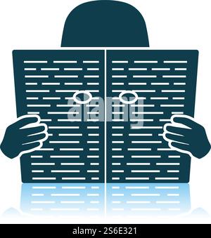 Newspaper Hole Icon. Shadow Reflection Design. Vector Illustration. Stock Vector