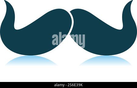 Poirot Mustache Icon. Shadow Reflection Design. Vector Illustration. Stock Vector