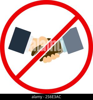 No Hand Shake Icon. Flat Color Design. Vector Illustration. Stock Vector