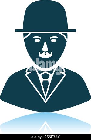 Detective Icon. Shadow Reflection Design. Vector Illustration. Stock Vector
