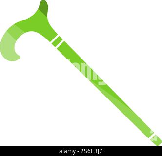 Walking Stick Icon. Flat Color Ladder Design. Vector Illustration. Stock Vector