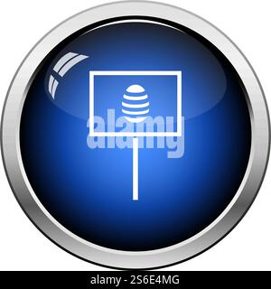 Easter Pointer With Egg Icon. Glossy Button Design. Vector Illustration. Stock Vector