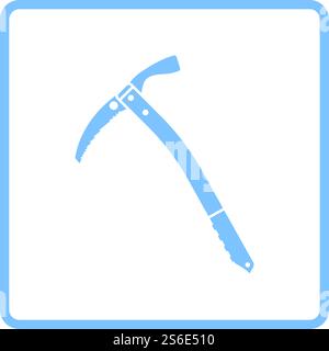 Ice Axe Icon. Blue Frame Design. Vector Illustration. Stock Vector