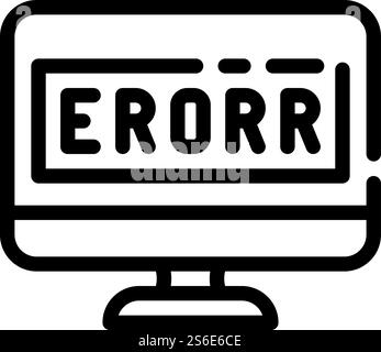 error operating system line icon vector. error operating system sign. isolated contour symbol black illustration. error operating system line icon vector illustration Stock Vector