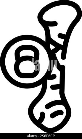 bone dull or severe ache line icon vector illustration Stock Vector ...