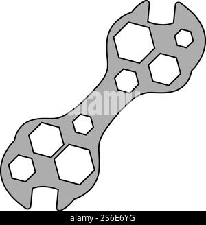 Bike Spanner Icon. Editable Outline With Color Fill Design. Vector Illustration. Stock Vector