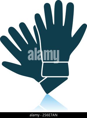 Criminal Gloves Icon. Shadow Reflection Design. Vector Illustration. Stock Vector