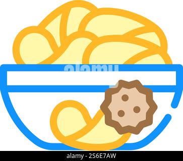 chips snack allergy color icon vector. chips snack allergy sign. isolated symbol illustration. chips snack allergy color icon vector illustration Stock Vector