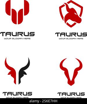 Taurus logo template vector design illustration Stock Vector