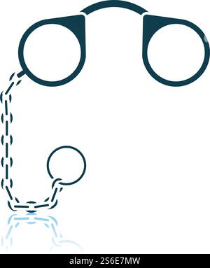 Pince-Nez Icon. Shadow Reflection Design. Vector Illustration. Stock Vector