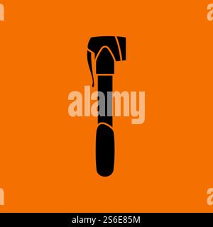Bicycle Pump Icon. Black on Orange Background. Vector Illustration. Stock Vector