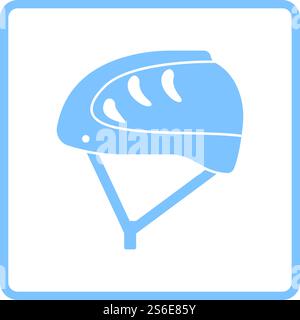 Climbing Helmet Icon. Blue Frame Design. Vector Illustration. Stock Vector