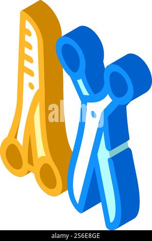 scissors for cut animal hair isometric icon vector. scissors for cut animal hair sign. isolated symbol illustration. scissors for cut animal hair isometric icon vector illustration Stock Vector