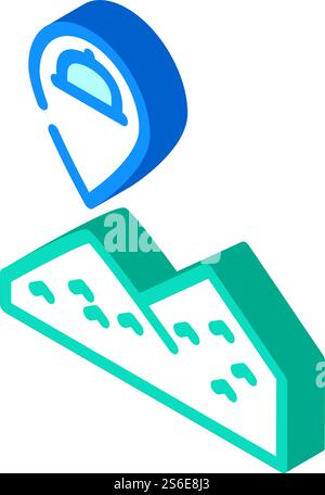 delivery to mountain catering service isometric icon vector. delivery to mountain catering service sign. isolated symbol illustration. delivery to mountain catering service isometric icon vector illustration Stock Vector