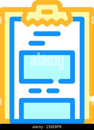 task list of call center color icon vector. task list of call center sign. isolated symbol illustration. task list of call center color icon vector illustration Stock Vector