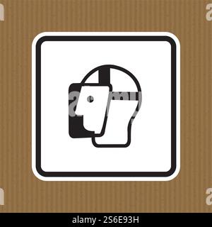Symbol Face Shield Must Be Worn Sign Isolate On White Background,Vector Illustration EPS.10 Stock Vector