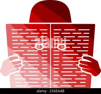 Newspaper Hole Icon. Flat Color Ladder Design. Vector Illustration. Stock Vector
