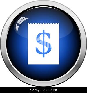 Dollar Calendar Icon. Glossy Button Design. Vector Illustration. Stock Vector