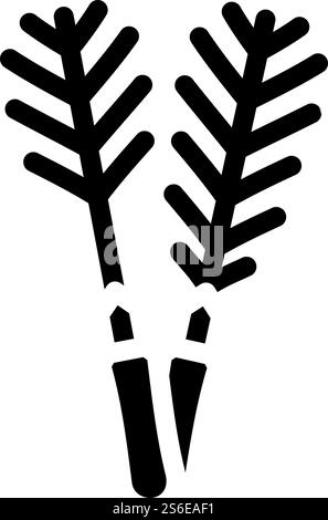 brush sticks glyph icon vector. brush sticks sign. isolated contour symbol black illustration. brush sticks glyph icon vector illustration flat Stock Vector