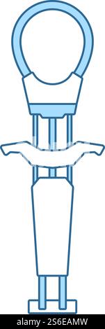 Alpinist Camalot Icon. Thin Line With Blue Fill Design. Vector Illustration. Stock Vector