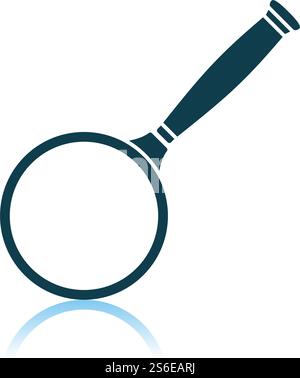 Magnifier Icon. Shadow Reflection Design. Vector Illustration. Stock Vector
