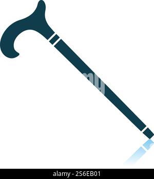 Walking Stick Icon. Shadow Reflection Design. Vector Illustration. Stock Vector