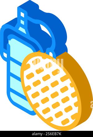 microphone with mesh isometric icon vector. microphone with mesh sign. isolated symbol illustration. microphone with mesh isometric icon vector illustration Stock Vector