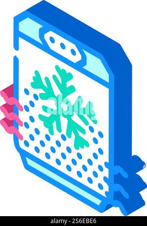air cooling filter isometric icon vector. air cooling filter sign. isolated symbol illustration. air cooling filter isometric icon vector illustration Stock Vector