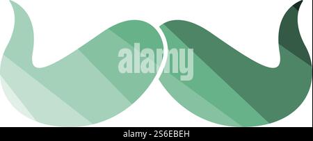 Poirot Mustache Icon. Flat Color Ladder Design. Vector Illustration. Stock Vector