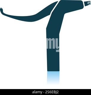 Bike HandleBar Brake Icon. Shadow Reflection Design. Vector Illustration. Stock Vector