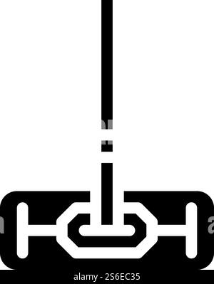 mop tool glyph icon vector. mop tool sign. isolated contour symbol black illustration. mop tool glyph icon vector illustration flat Stock Vector
