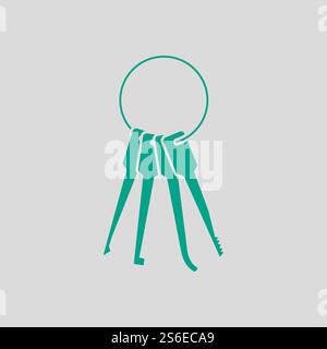 Lockpick Icon. Green on Gray Background. Vector Illustration. Stock Vector