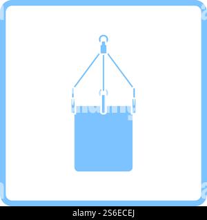 Alpinist Bucket Icon. Blue Frame Design. Vector Illustration. Stock Vector